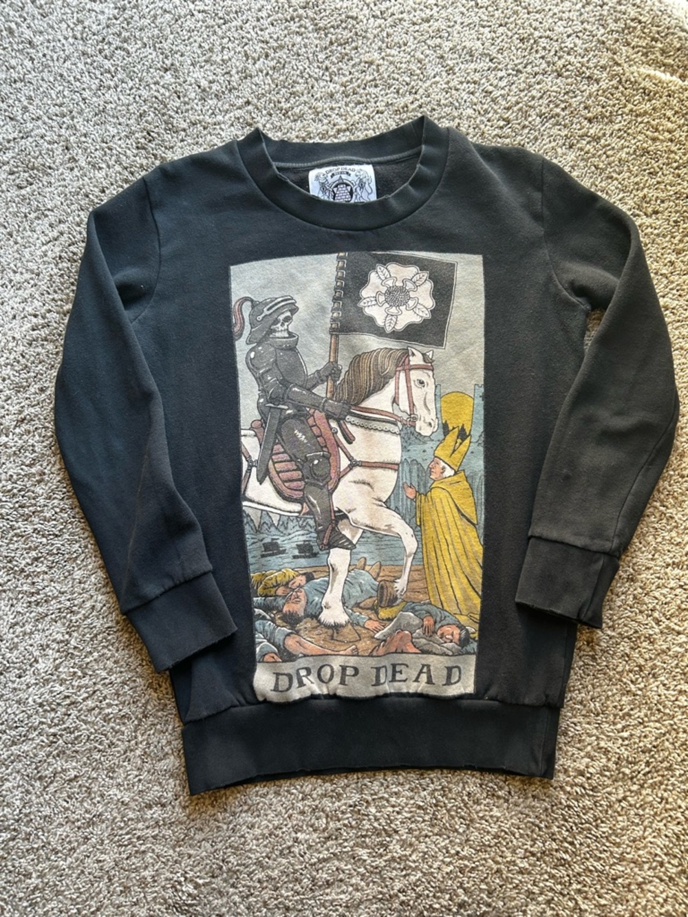 Unisex Drop Dead Clothing Death TAROT CARD Crewneck